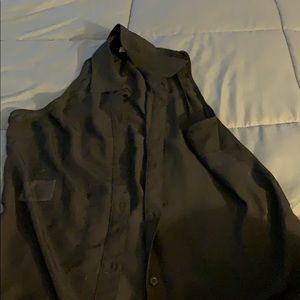 Sheer black button down tank